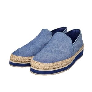 Joy and Mario Blue Espadrille Slip-On Shoes Women's Size 9